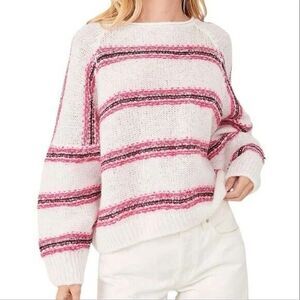 FREE PEOPLE HOCKLEY STRIPED OVERSIZED ALPACA WOOL SWEATER SIZE SMALL